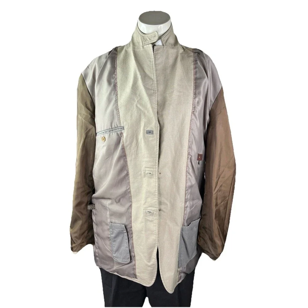 Tasso Elba Fitted Men XL Elbow Patch Linen Cotton Casual Summer Jacket Safari